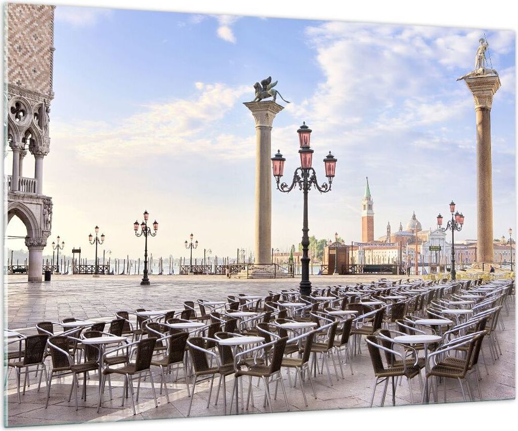 Bilder auf glas - Architektur Stadt Venedig - 100x70cm - Glasbilder - Wandbilder - Kunstdruck - zum Aufhängen bereit - Wanddekoration aus Glas - G...