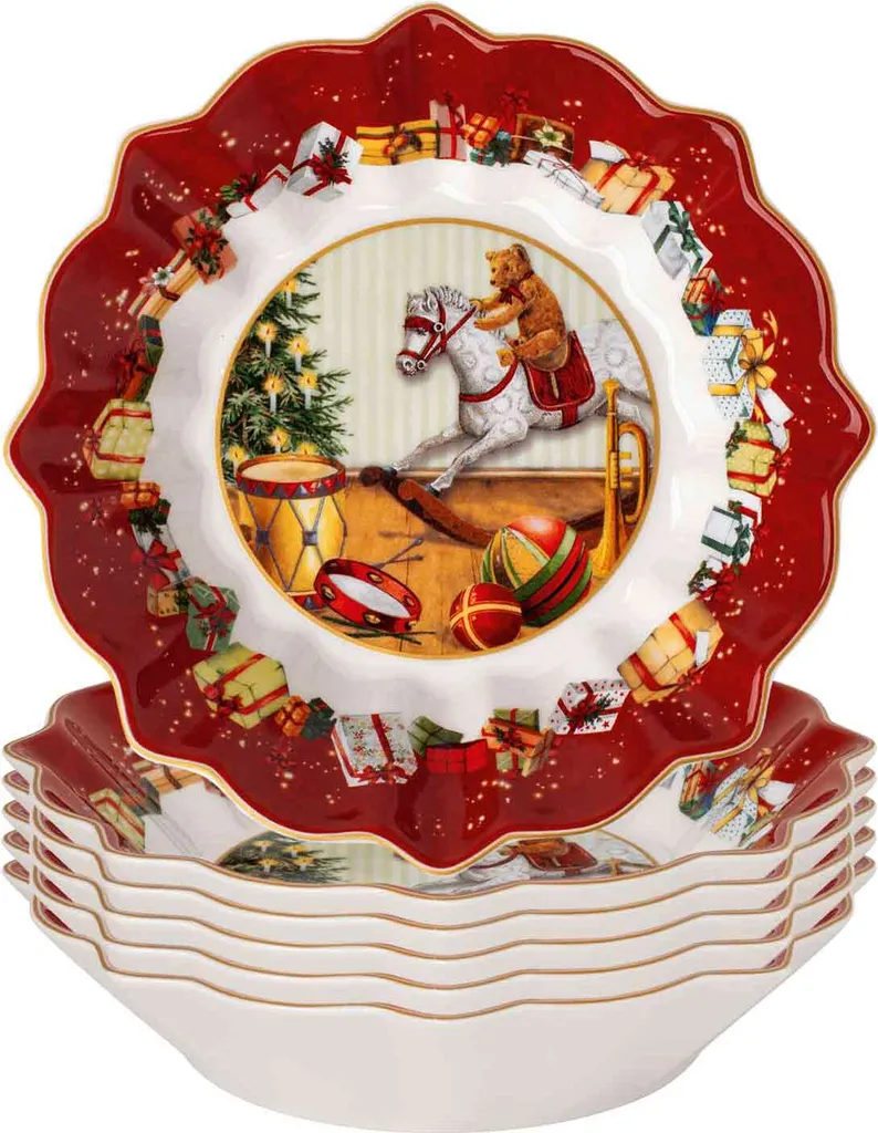 Service de 6 Coupes Creuses de Noël en Porcelaine Toy's Fantasy V&B