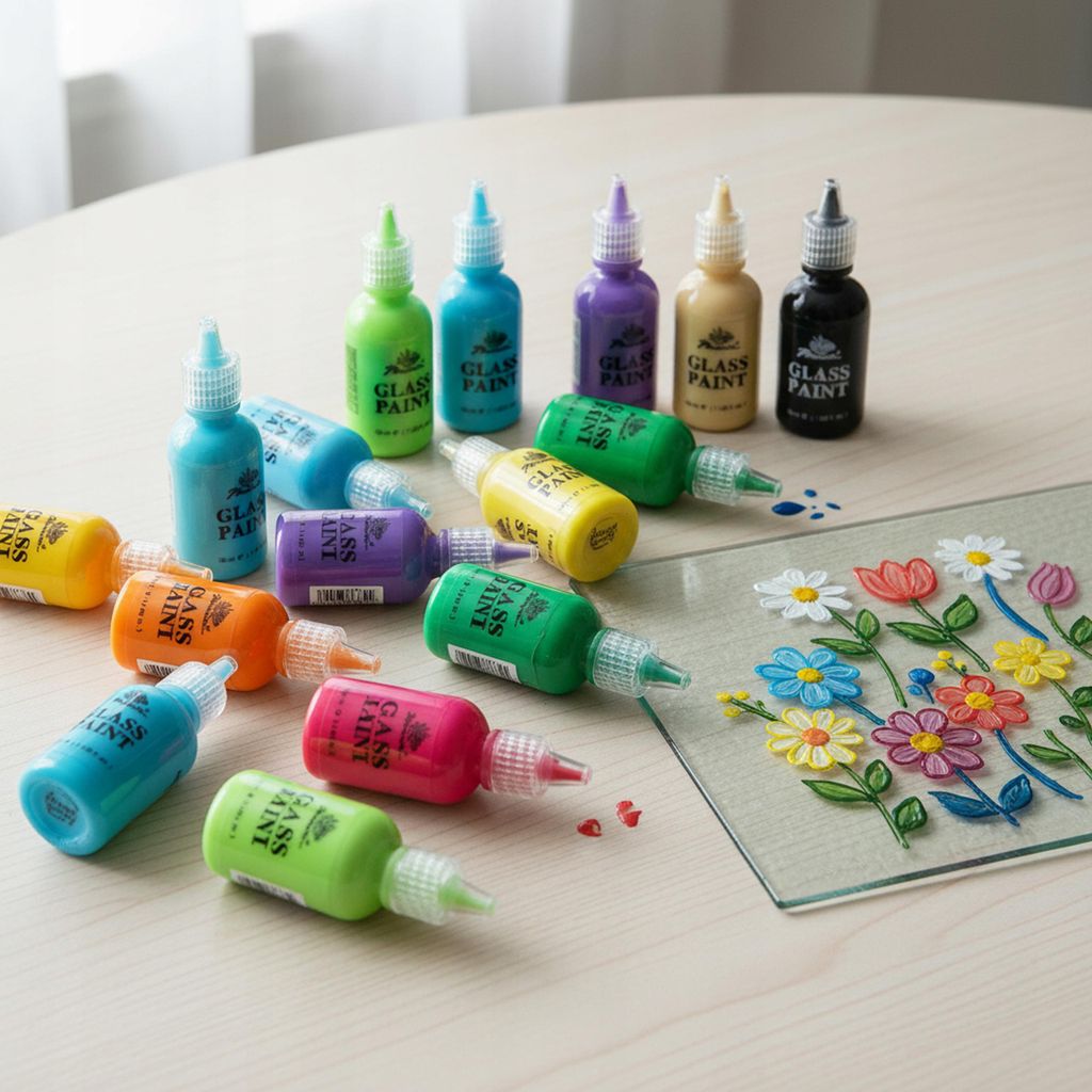 Glasmalfarben Set Phoenix Glass Paint – 18 Farben à 30 ml