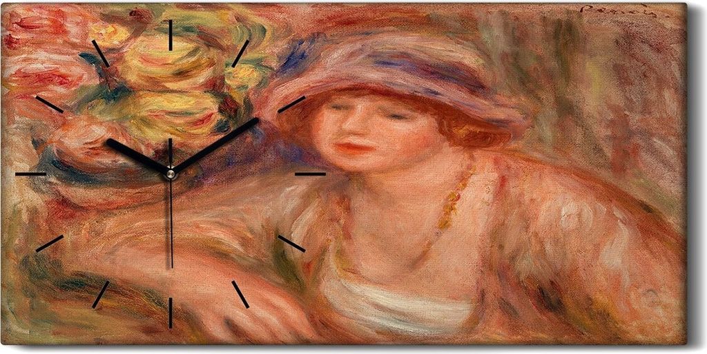 Wanduhr Uhr Wandbild Leinwand 60x30 Malerei Abstrakte Frauen Blumen Kunst - schwarze Hände