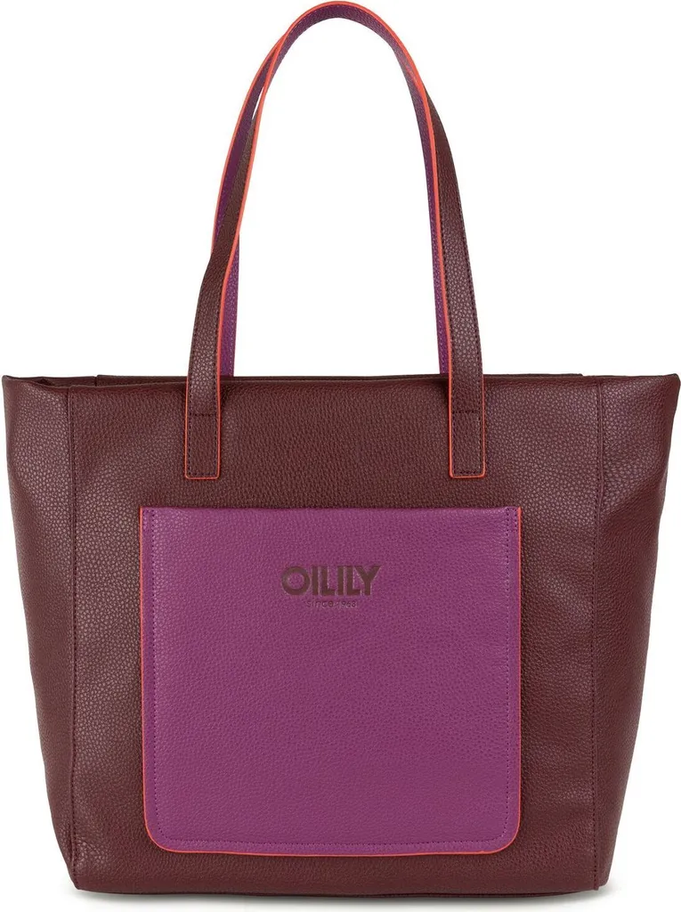 Sac Shopper Steffi Oilily Bordeaux Chocolat avec Fermeture Zippée