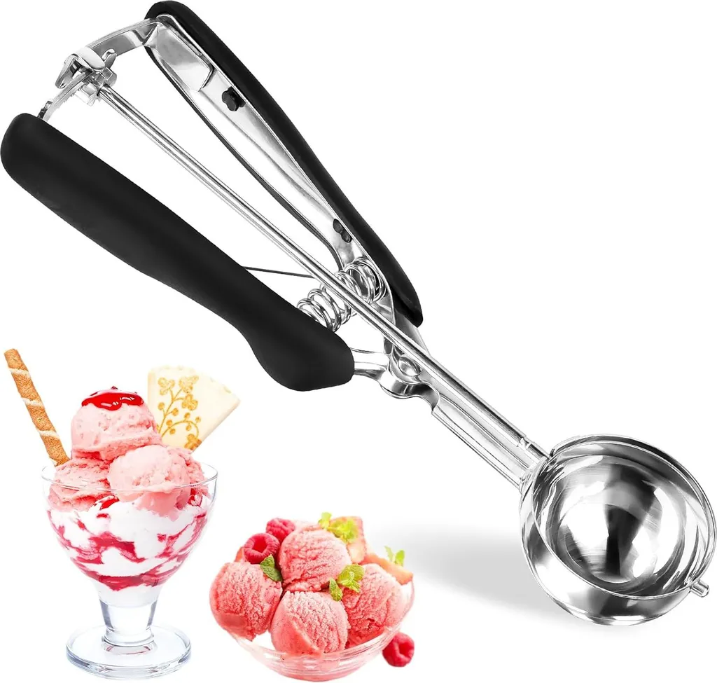 Cuillère à glace mécanique inox argentée pour sorbets et desserts