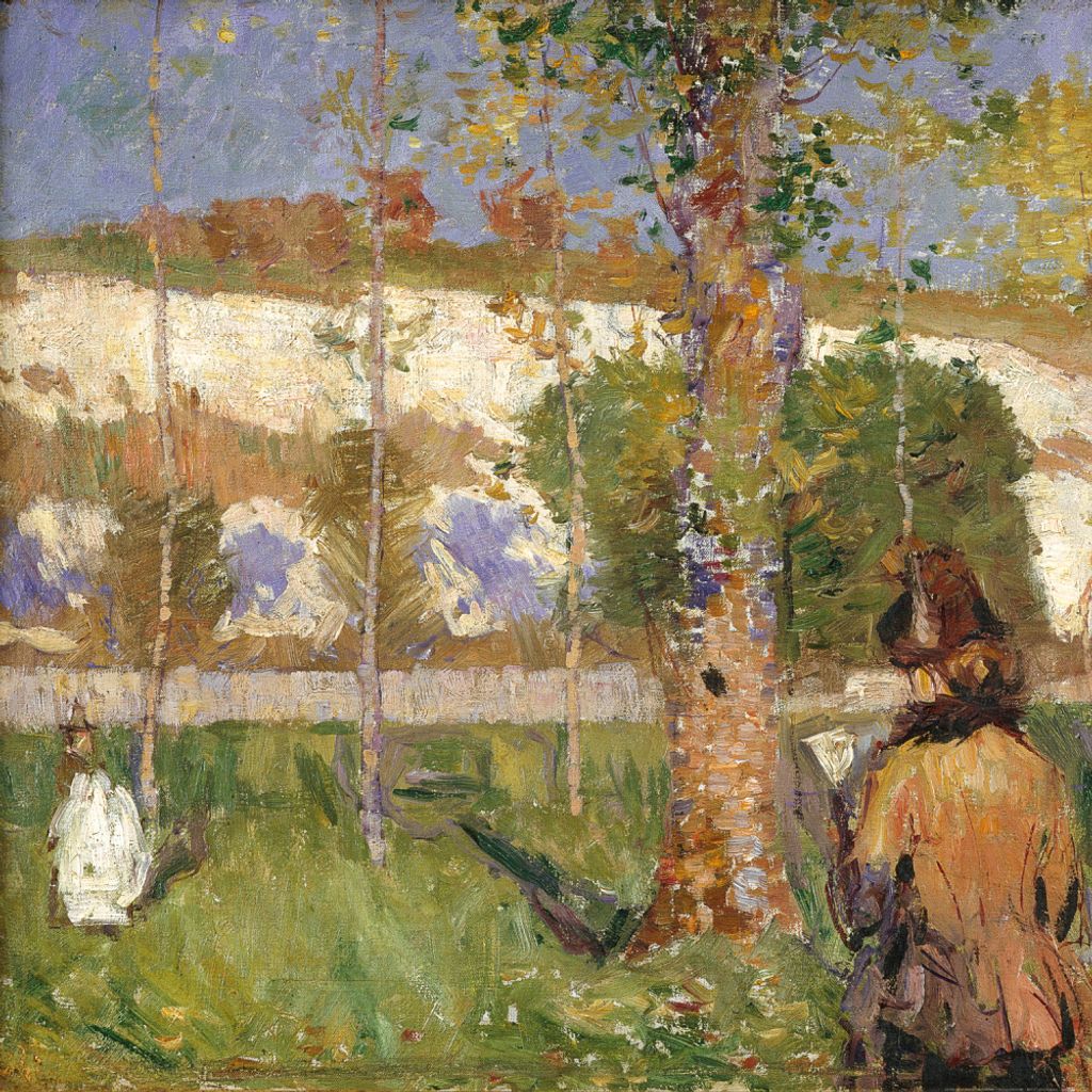 John Peter Russell Kunstdruck Bild - Madame Sisley Am Ufer Des Loing Bei Moret, 1887 (100 x 100 cm)