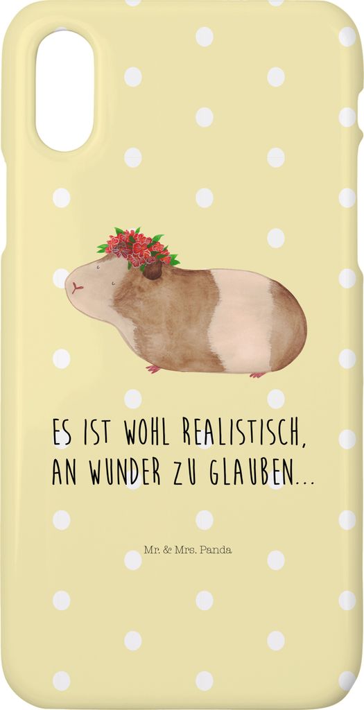 Mr. & Mrs. Panda Iphone 10 Handyhülle Meerschweinchen Weisheit - Gelb Pastell - Geschenk, Wunderland, Cover, Motivation, Handy, Spruch, Realität,...