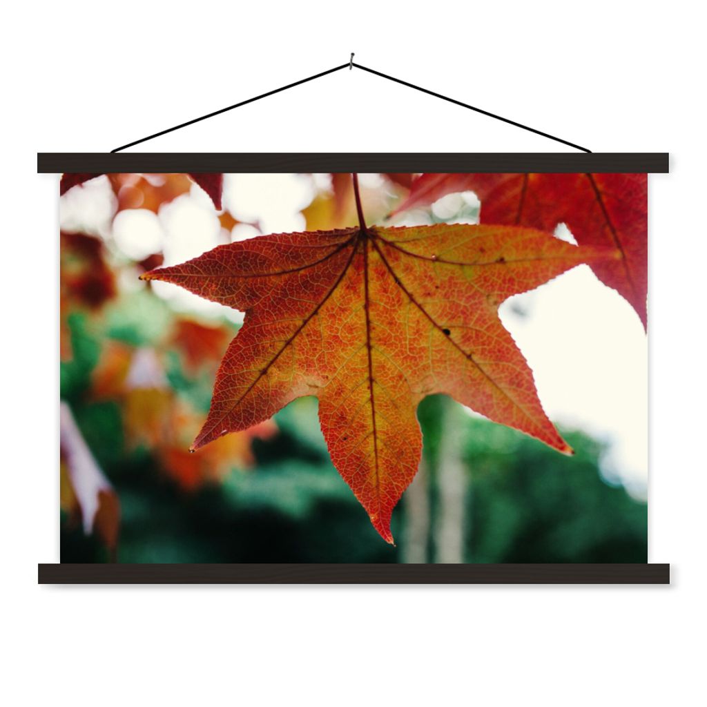 MuchoWow Textilposter Herbst - Landleben - Blätter - Jahreszeiten - Landleben 120x80 cm mit schwarzem Rahmen - Wanddeko