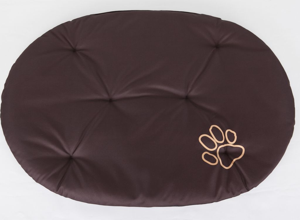 Ovale Hundekissen R9 – 87×62 cm, robustes & waschbares Haustierkissen, , ideal für große Hunde | Braun