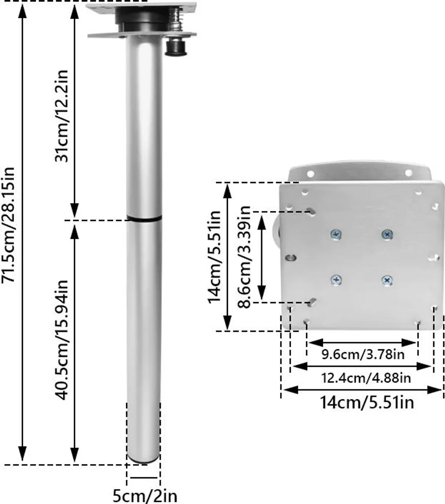 Pied de table ajustable et pliable pour résoudre vos problèmes d'espace