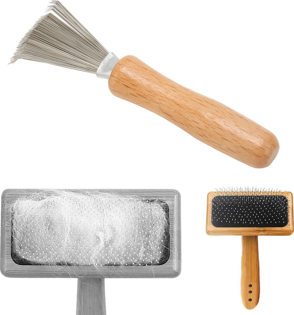 Haarbürsten-Reiniger, Edelstahl-Kammreiniger, Rechen-Design für Haarentfernung, Tierkamm-Pflegewerkzeug für Haushalt & Salon