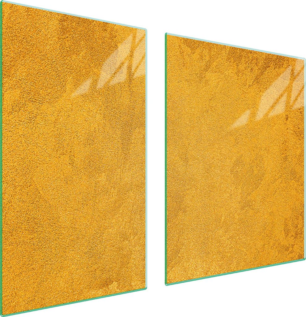 Glasplatte und Schneidebrett 100x52 Gold