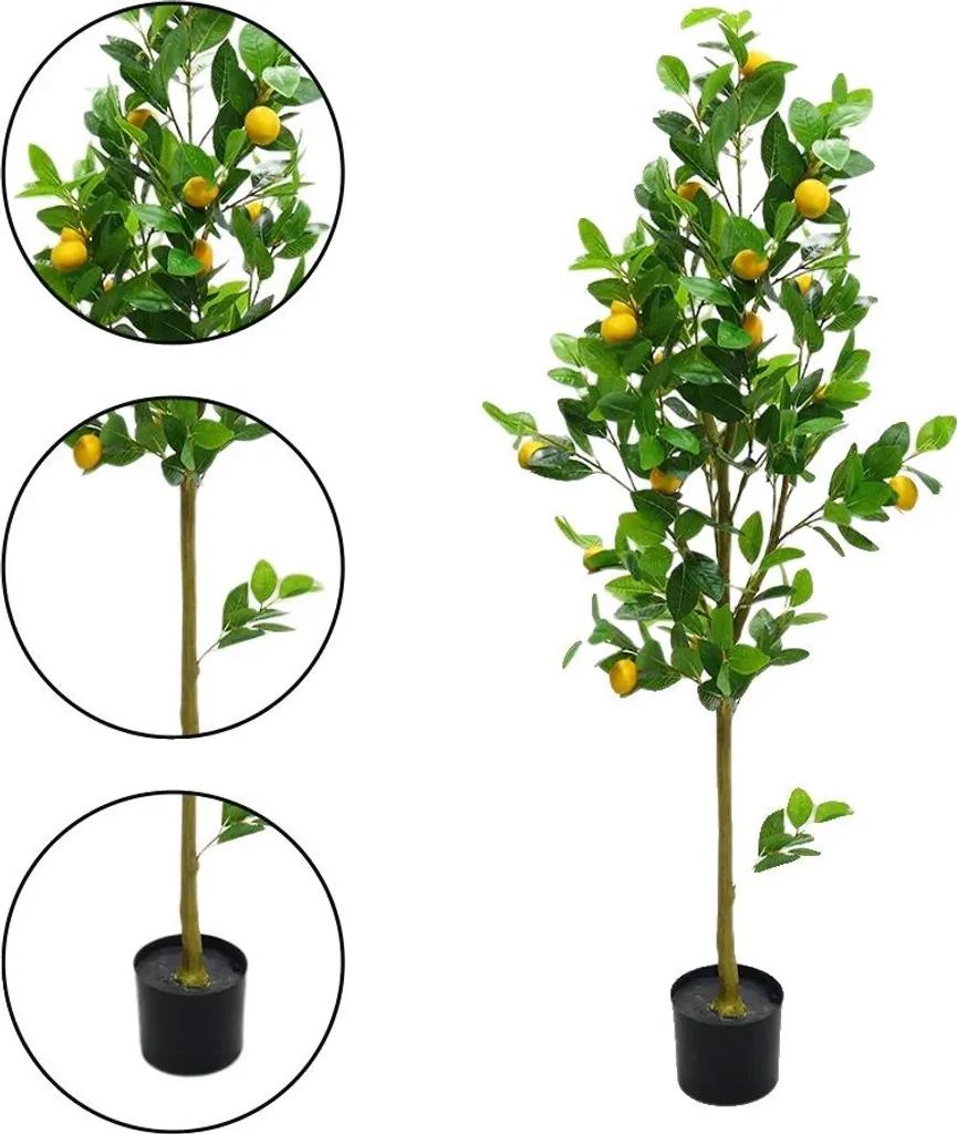 Albero Limoni Artificiale Professionale 1.5m - Foglie Real Touch