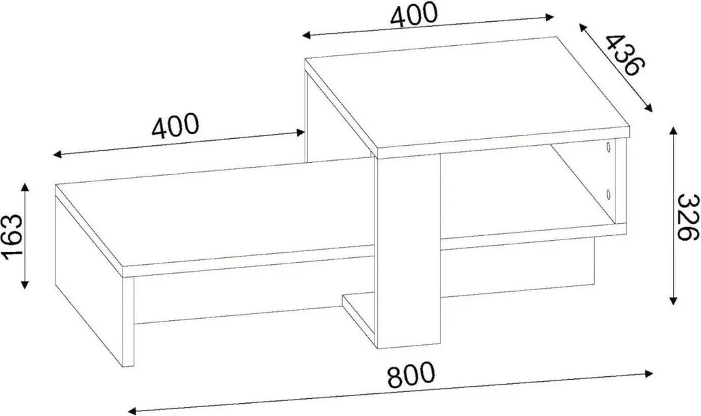 Table Basse Blanche Forme Fantaisie Pontey Structure Compacte 44cm