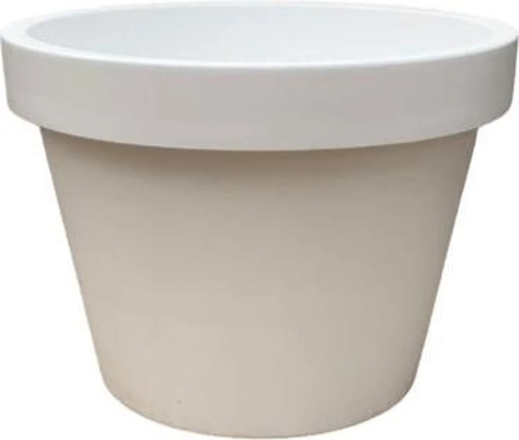 Bac à plantes blanc Ø65xH58cm résistant aux intempéries pour grand pot
