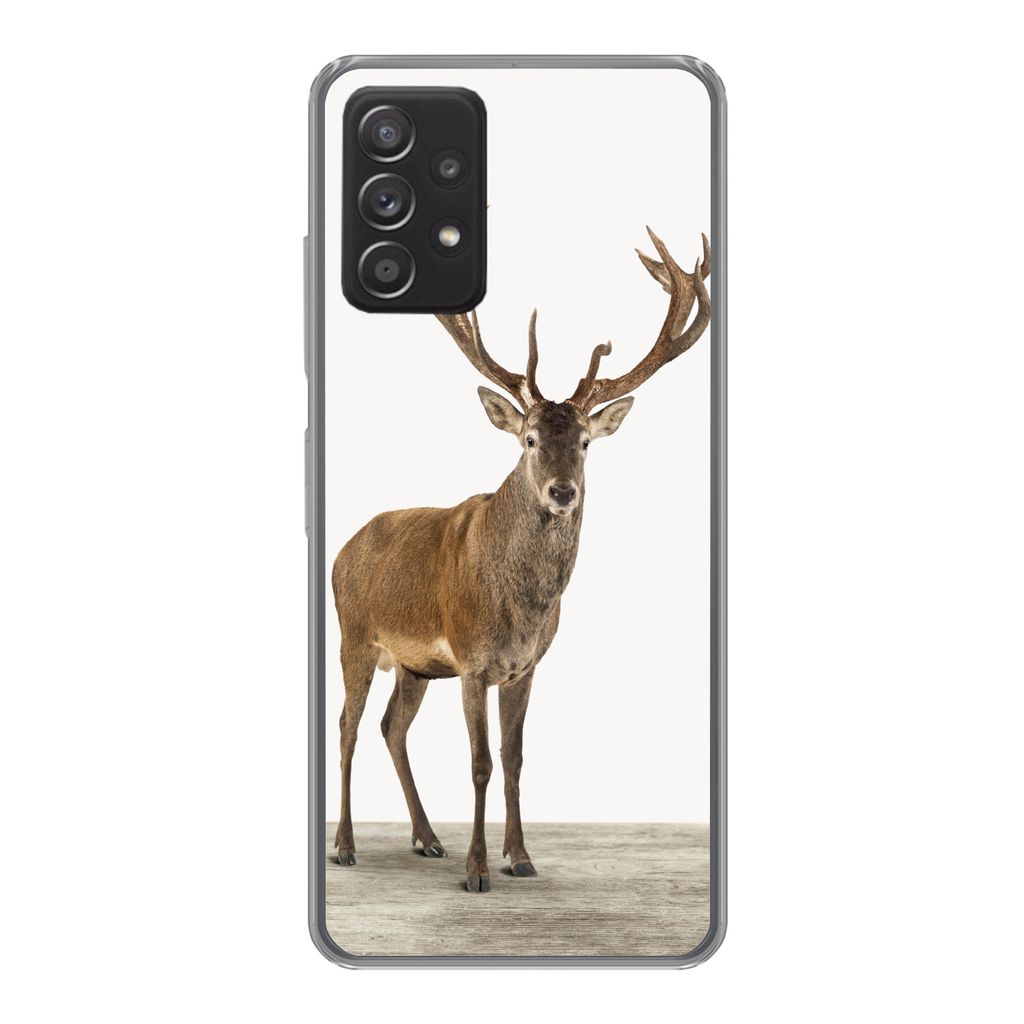 MuchoWow Handyhülle Schutzhülle Hülle für Samsung Galaxy A53 5G Hirsche - Tiere - Geweih - Kinder - Mädchen - Jungen Silikon Softcase Handy ...