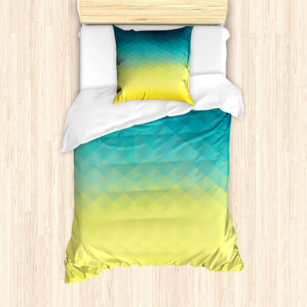 Copripiumino Antiacaro ABAKUHAUS Aqua Ombre 135x200 Multicolor