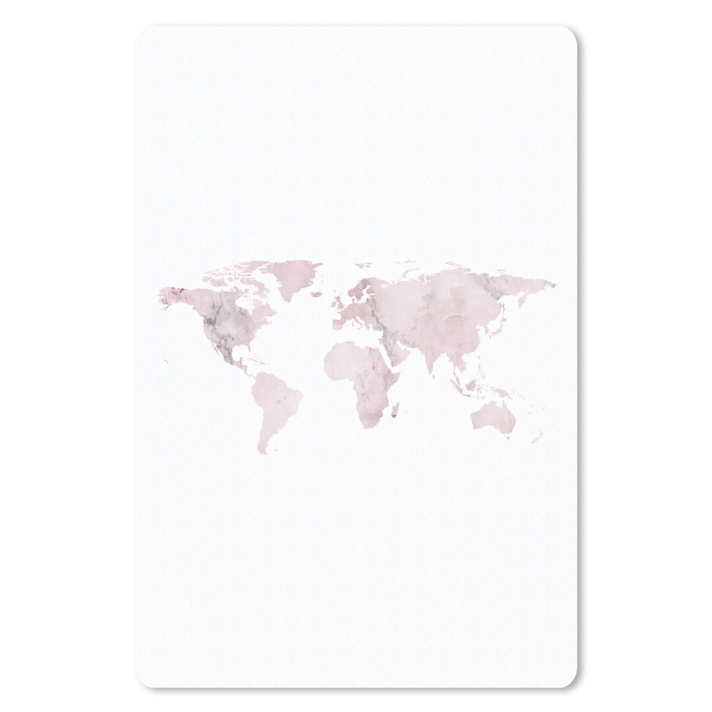 MuchoWow Mauspad Mousepad Weltkarte - Marmor - Rosa 18x27 cm - Mousepads - Maus Mat - Pad - Mausunterlage