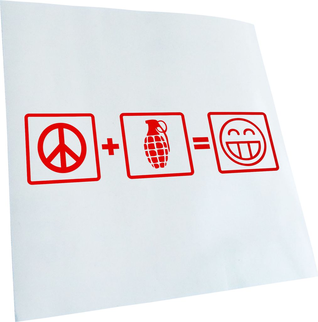 Frieden/Krieg Formel - in 3 Größen erhältlich Heckscheibenaufkleber Carsticker Decal
