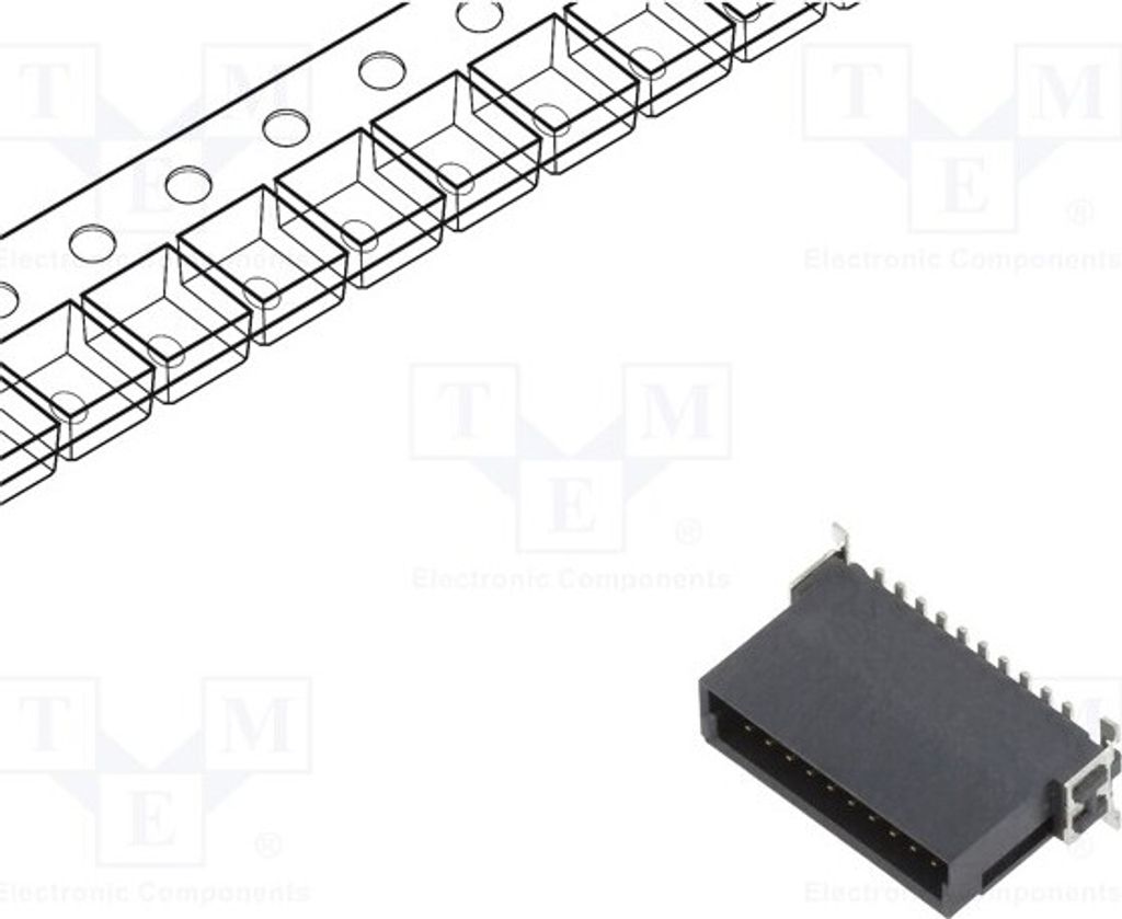 1x Steckverbinder: Platte-Platte PIN: 20 männlich 1,27mm C-M-20-SGS--C-PP-T/R Pl