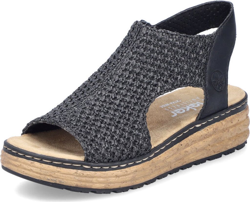 Rieker Damen-Sandalette Schwarz, Farbe:schwarz, EU Größe:41 Produktbild 