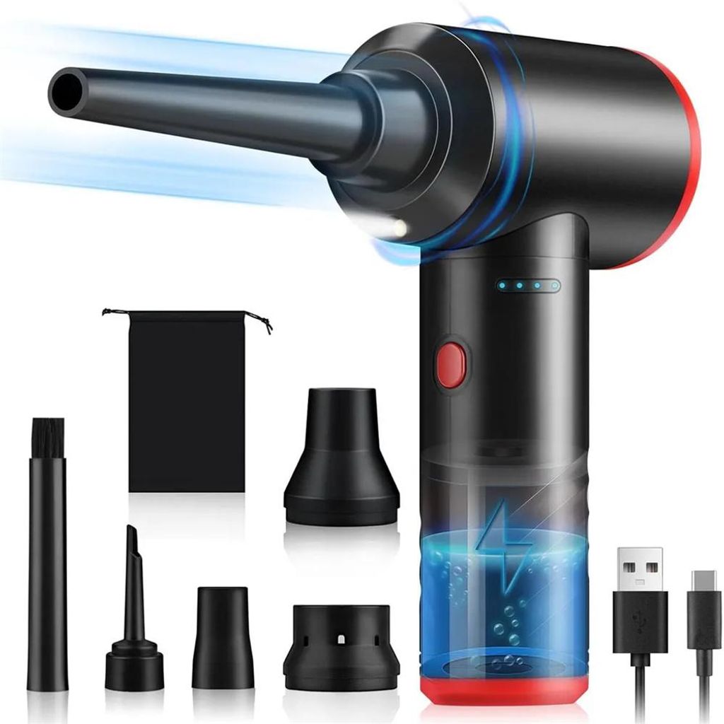 Elektrische Staubgebläse, 100000 U/min Compressed Air Duster für PC Reinigung, 6000mAh Akku, kabelloser tragbarer Jet-Trockenbläser, zum Reinige...