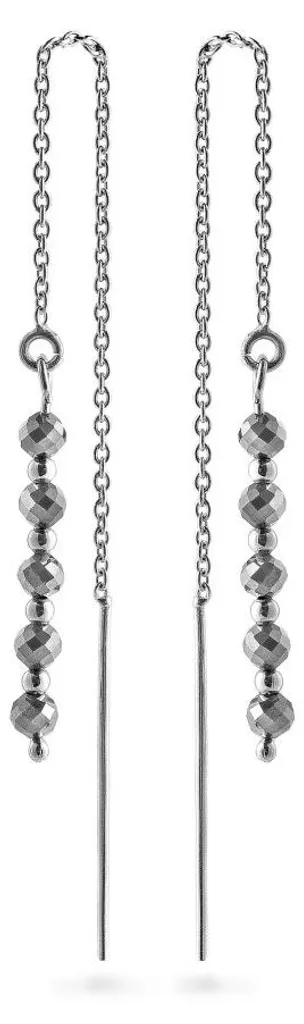 Boucles d'oreilles argent anti-allergie avec hématite apaisante
