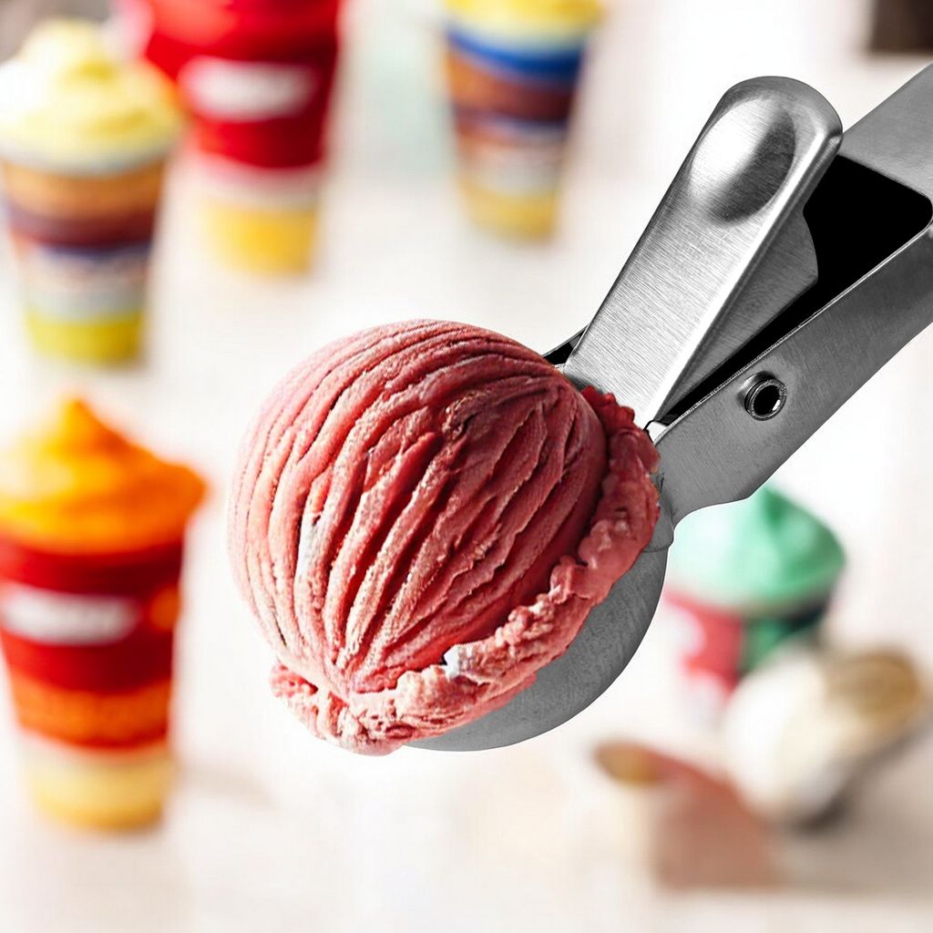 Eisportionierer 2er Set Eislöffel mit Auswerfer Eiscreme Produktbild 7
