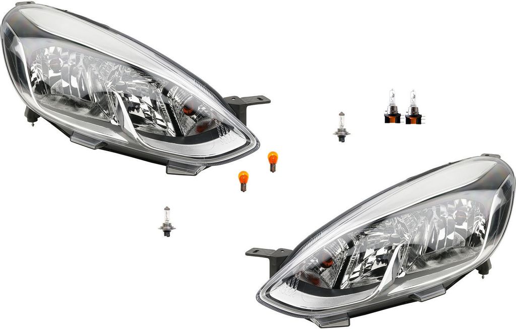 Johns, Scheinwerfer Halogen passend für Ford Fiesta 17 17- H15 Leuchtmittel Set Li. Re. 2118582 H1BB13W030AD 2118578 H1BB13W029AD