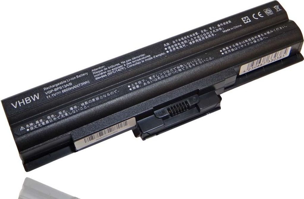 vhbw Akku kompatibel mit Sony Vaio VPCS135FG/W, VPCS135FH/P, VPCS136FA/B, VPCS136FG/B, VPCS137GA/B Notebook (6600 mAh, 11,1 V, Li-Ion) - Infochip
