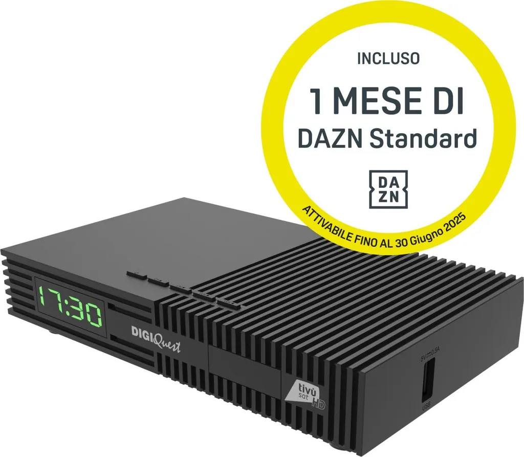 Décodeur Digiquest DAZN_TI9 : Solution pour TV Satellite Full HD Noir