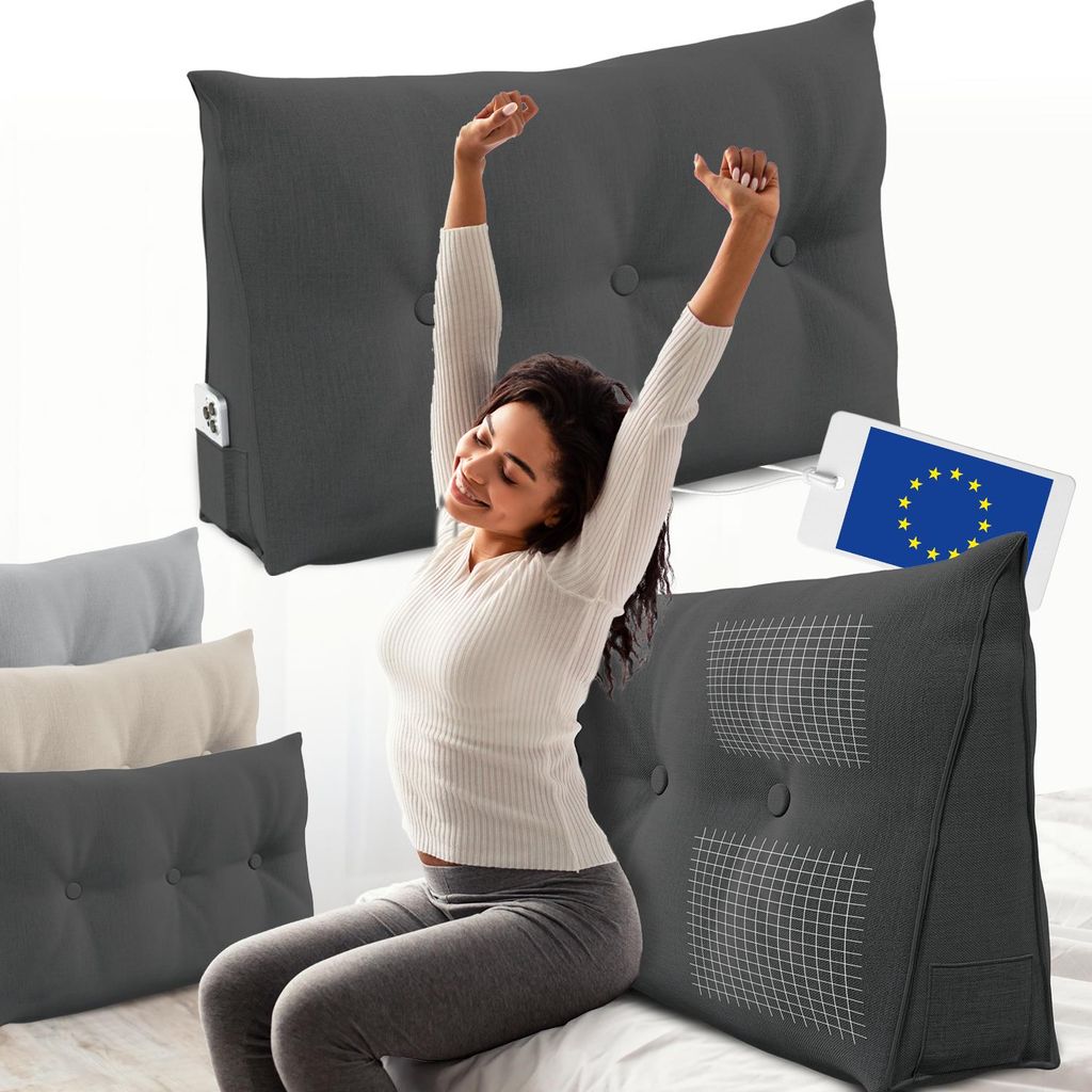ELONEO Coussin dorsal largeur 100 cm, coussin en forme de Image du produit 