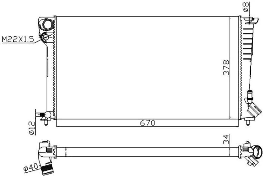 Radiateur de refroidissement moteur pour Peugeot 306 et Citroën Xsara