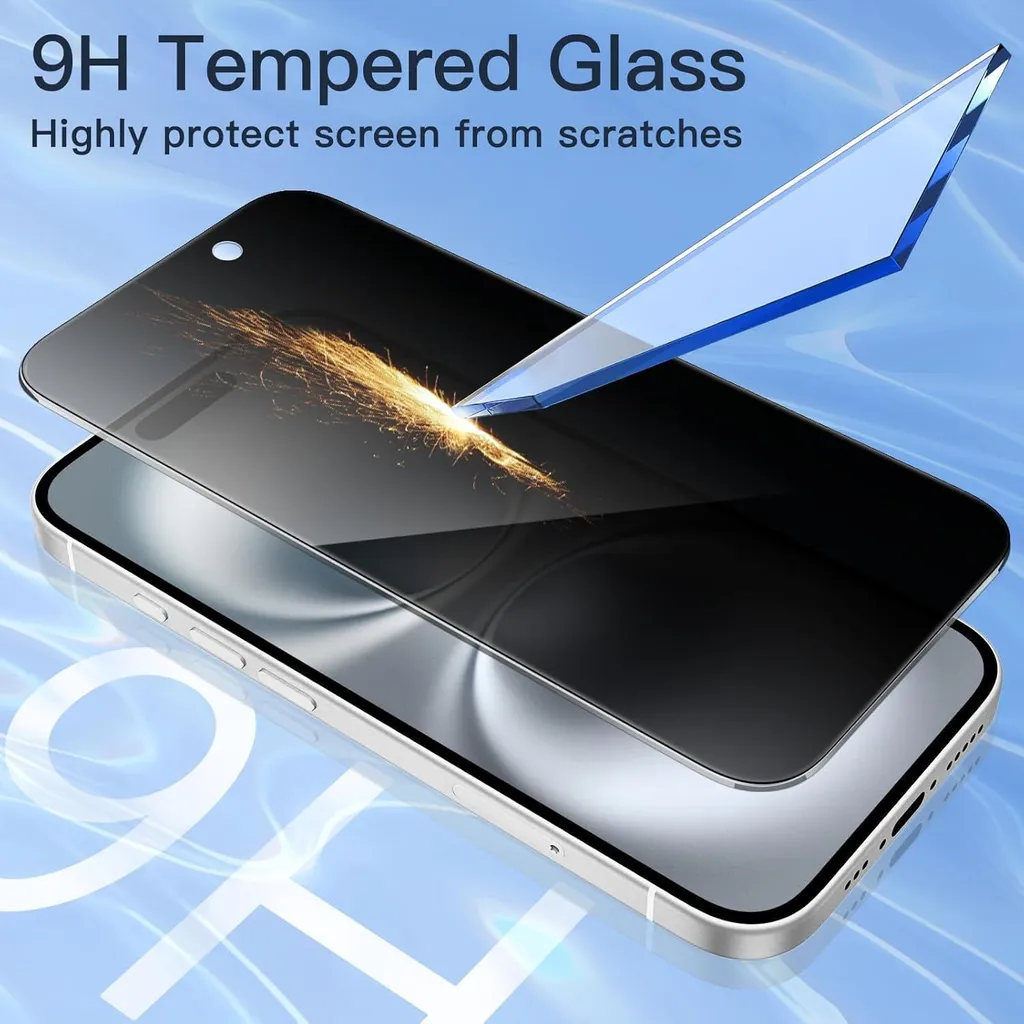 Protéger Écran iPhone 16 contre Regards et Rayures : Verre Trempé Espion - 5