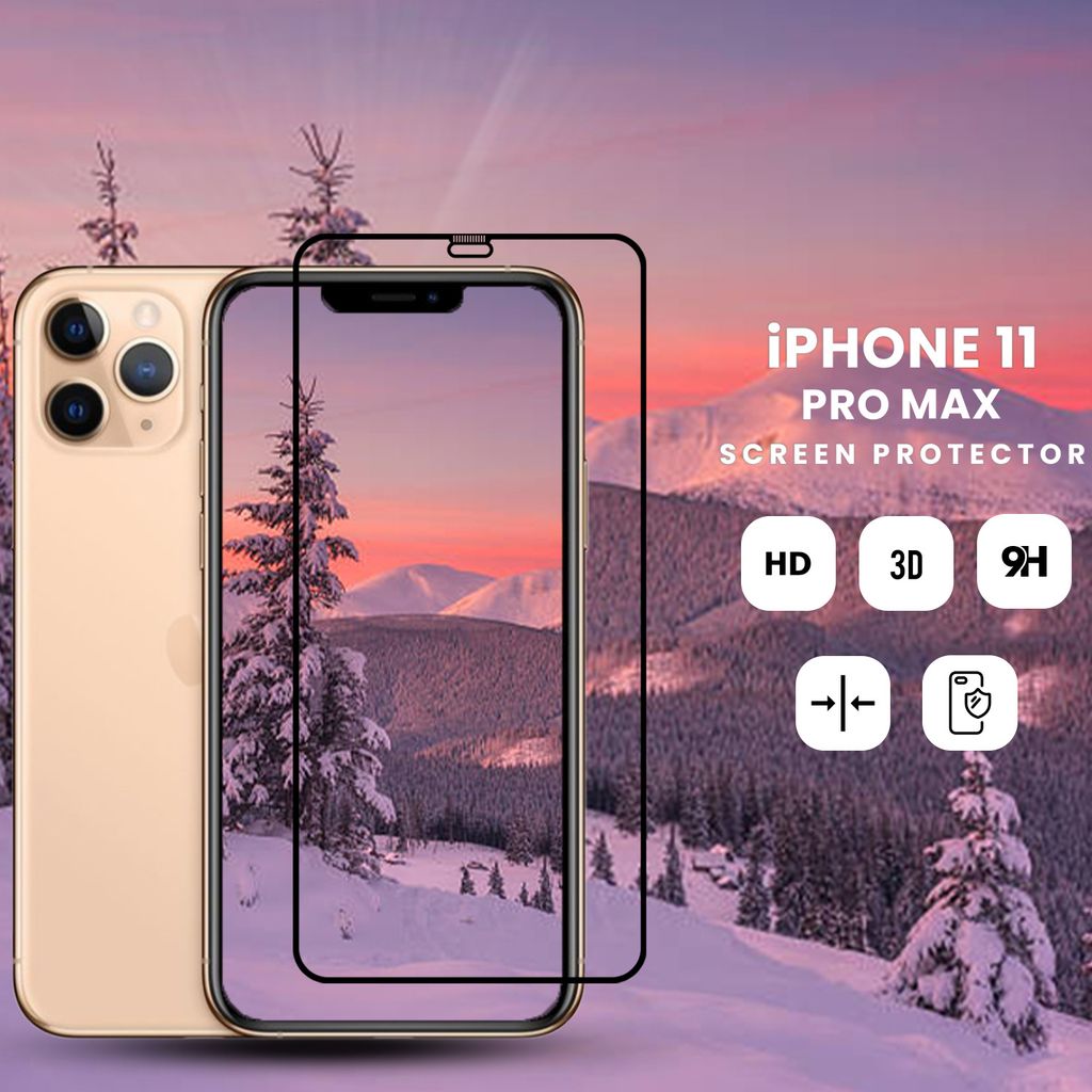iPhone 11 Pro Max – gehärtetes Glas 9H – 3D-Displayschutz in Superqualität