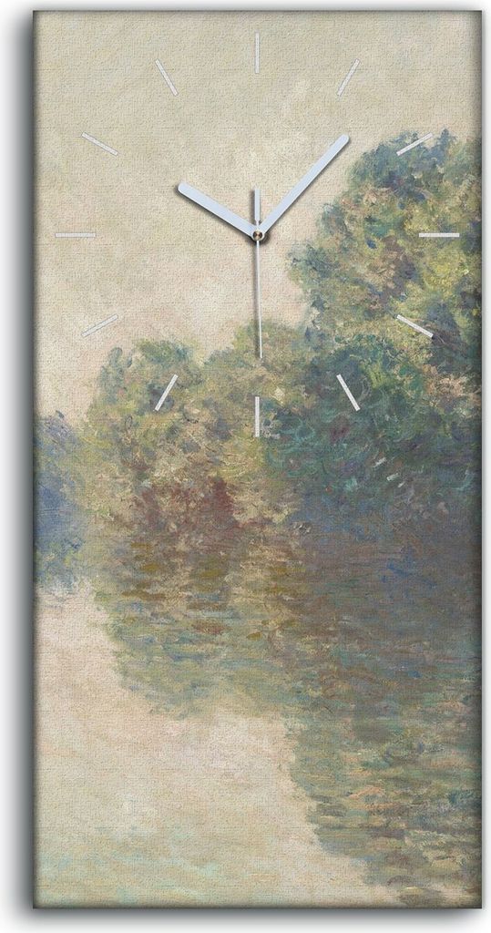 Wanduhr Uhr Wandbild Leinwand Geräuschlos 30x60 Die Seine in Giverty malen - weiße Hände