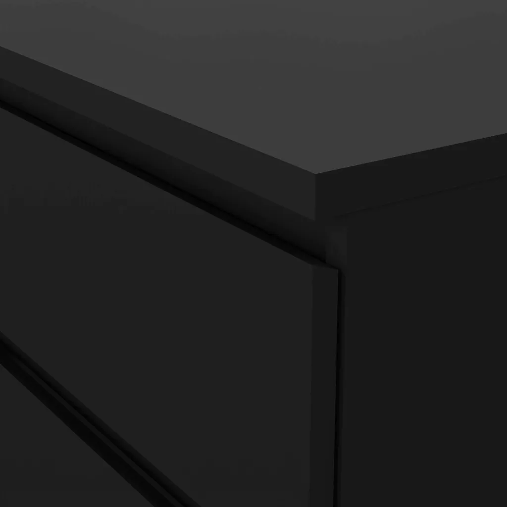 Commode Noire 154cm Aci avec 6 Tiroirs Spacieux - Structure Robuste 70h
