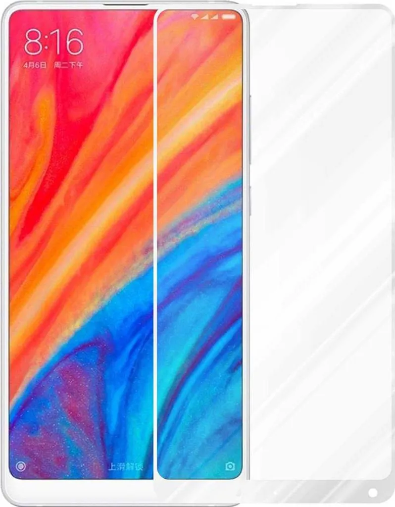 Cadorabo pellicola blindata per Xiaomi MIX 2S pellicola protettiva in bianco a schermo intero vetro temperato di protezione del display - 3