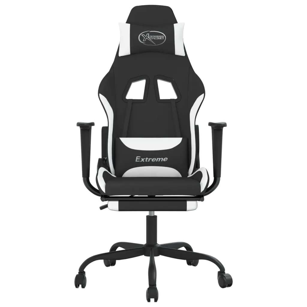 Chaise de jeu vidaXL contre le mal de dos avec repose-pieds en tissu - 4