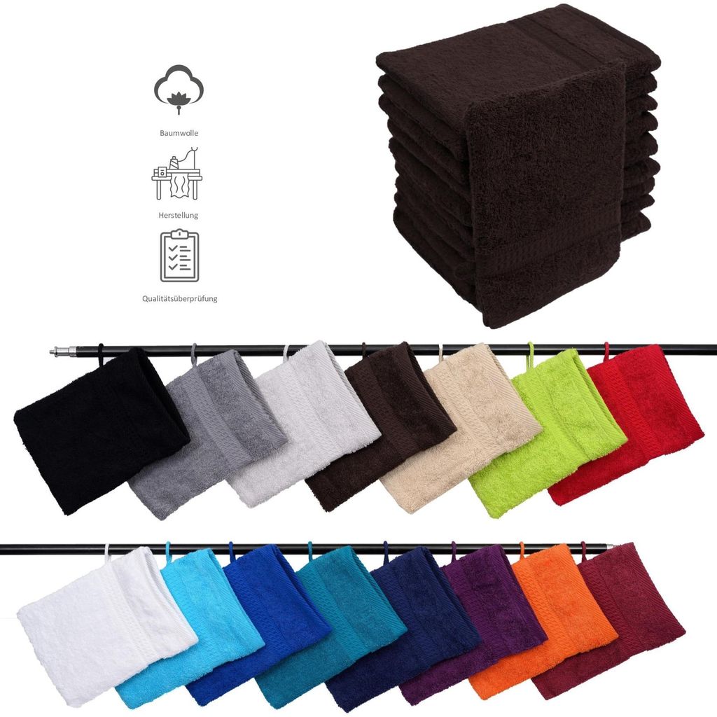 5er Set Frottee Waschhandschuhe Elegance 16x21 cm 100% Produktbild 