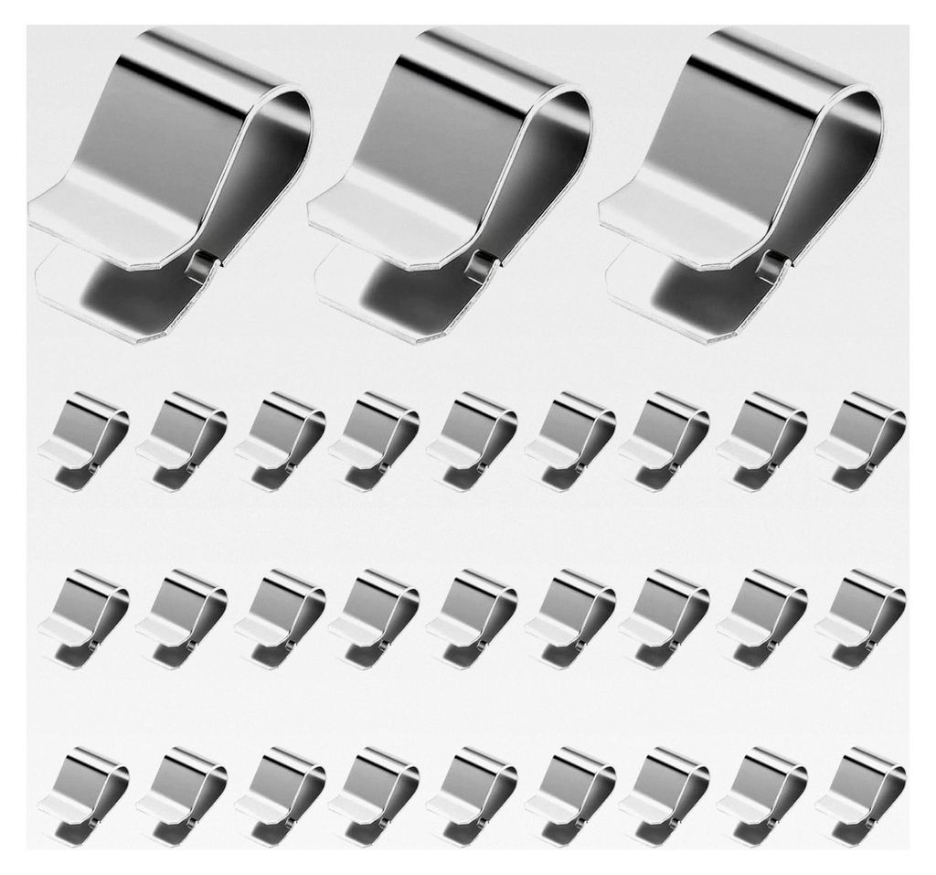 30 Stück Edelstahl Feder U Clips, Befestigungsklammern 304 Edelstahl 21,4 mm x 12 mm für Kabelbefestigung
