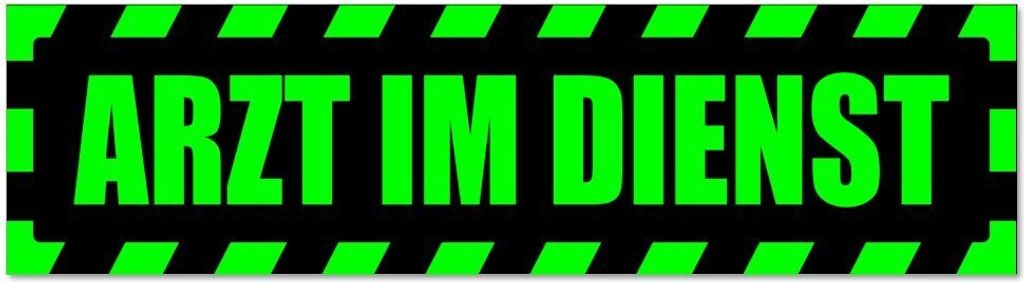 Kiwistar - Autoaufkleber - Grün - Schwarz - 20 x 5,3 cm - Arzt im Dienst Motiv 2 gestreift - Hinweis Aufkleber Sticker für Auto, Kfz, Fahrrad, PK...