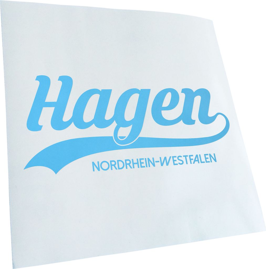 Kiwistar - Autoaufkleber - Hagen Nordrhein-Westfalen - Lichtblau - 30x13cm - Aufkleber für Auto, Laptop, Fahrrad, LKW, Motorrad mehrfarbig JDM Dec...