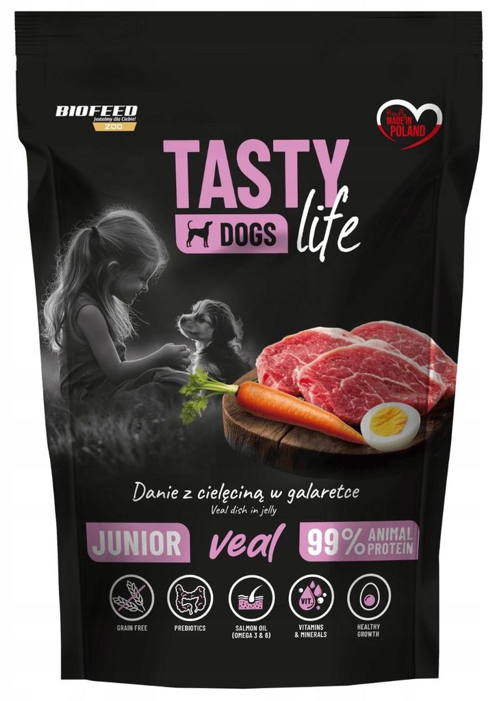 Mokra karma dla psa BIOFEED Tasty dog life junior cielęcina Zdjęcie produktu 