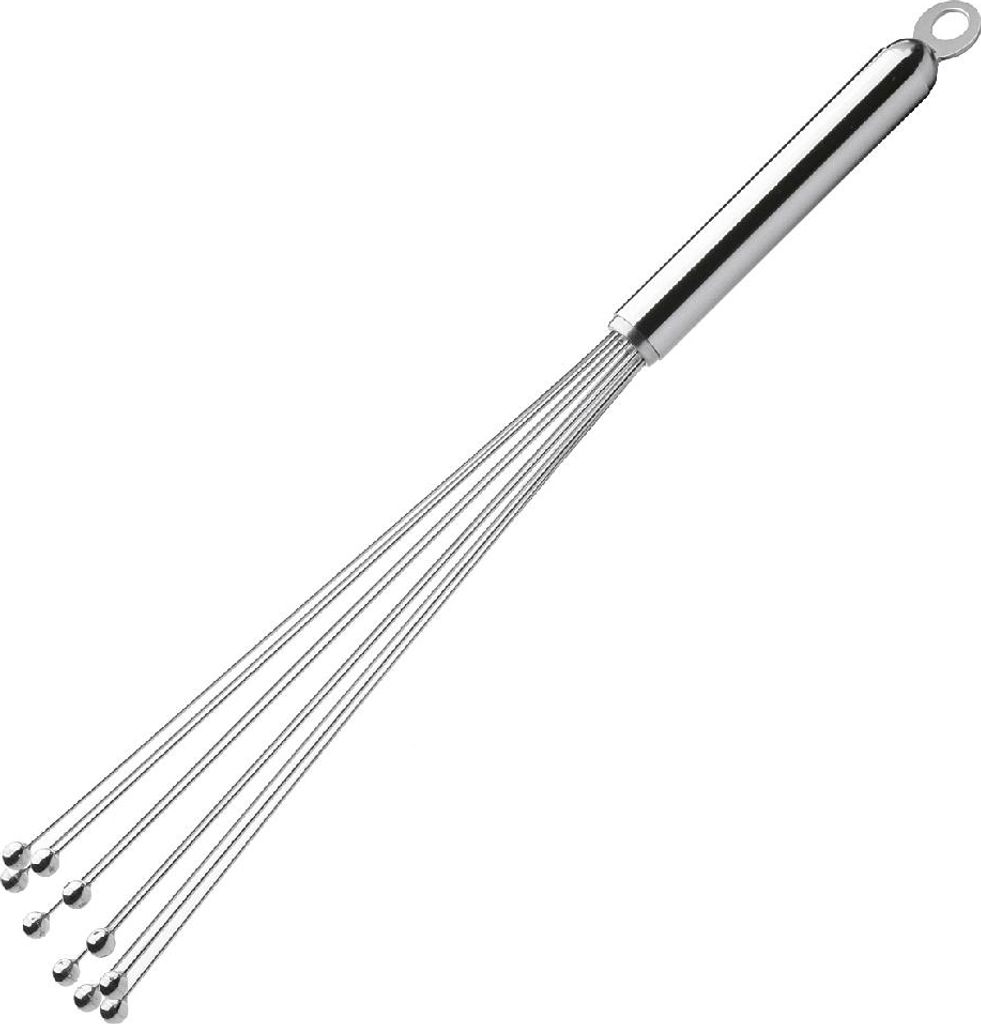 Weis Schneebesen mit Kugeln 35cm, silber