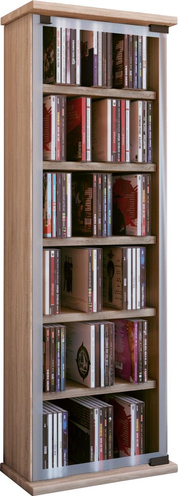 VCM - Drewno CD DVD Shelf Klasyczne szklane drzwi Zdjęcie produktu 