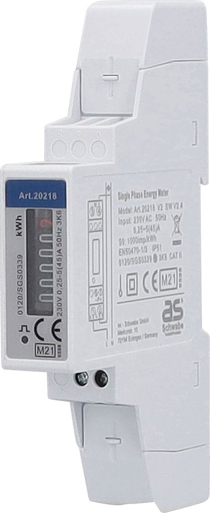 as-Schwabe Hutschienen Wechselstromzähler MID konform 230V 1phasig SDM120A 50Hz