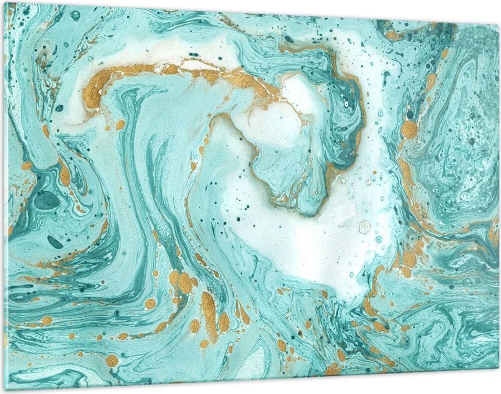Bilder auf glas - Abstraktion blau Wasser modern - 120x80cm Produktbild 