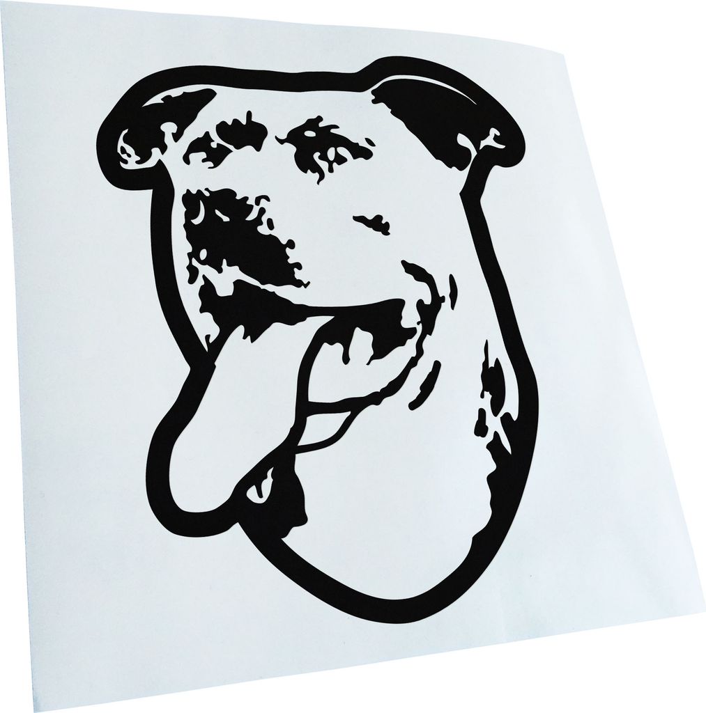 Kiwistar - Autoaufkleber - staffordshire bull terrier Hund - Schwarz - 40x33cm - Aufkleber für Auto, Laptop, Fahrrad, LKW, Motorrad mehrfarbig JDM...