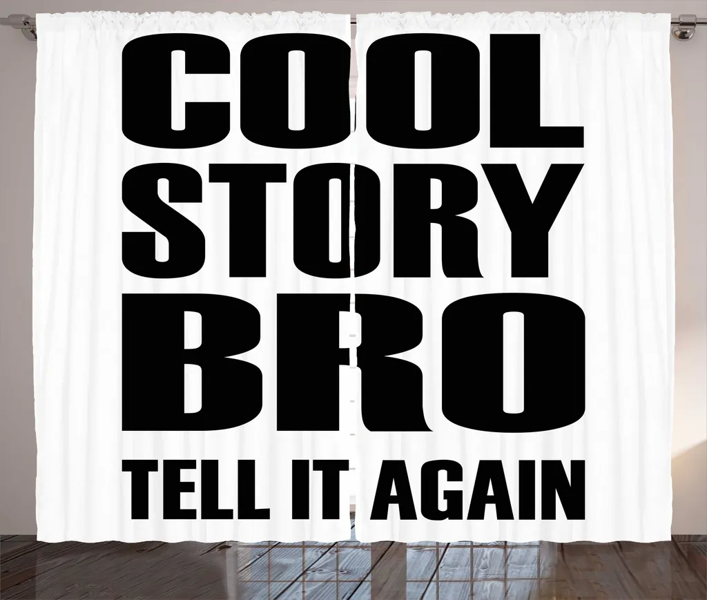 Rideau Rustique ABAKUHAUS Impression Meme Cool Story 280x225cm Anthracite