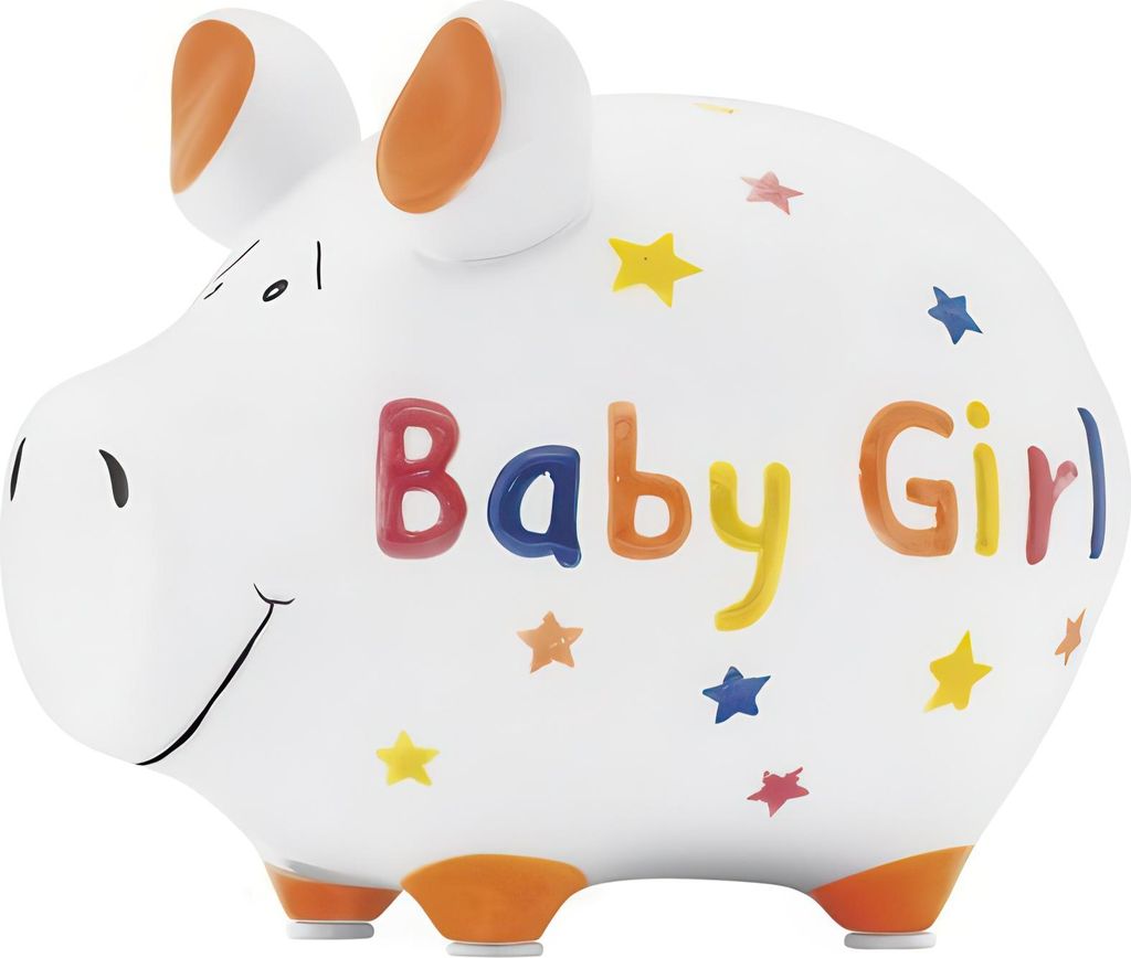 KCG Sparschwein Baby Girl Keramik mit Stopfen 12x10cm Image du produit 