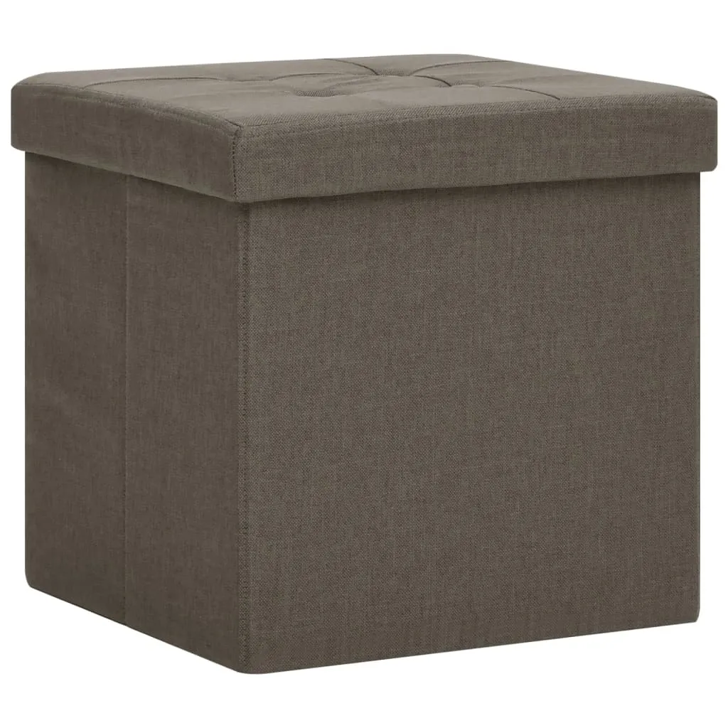 Tabouret de rangement marron pour salon et chambre - Ensemble de 2