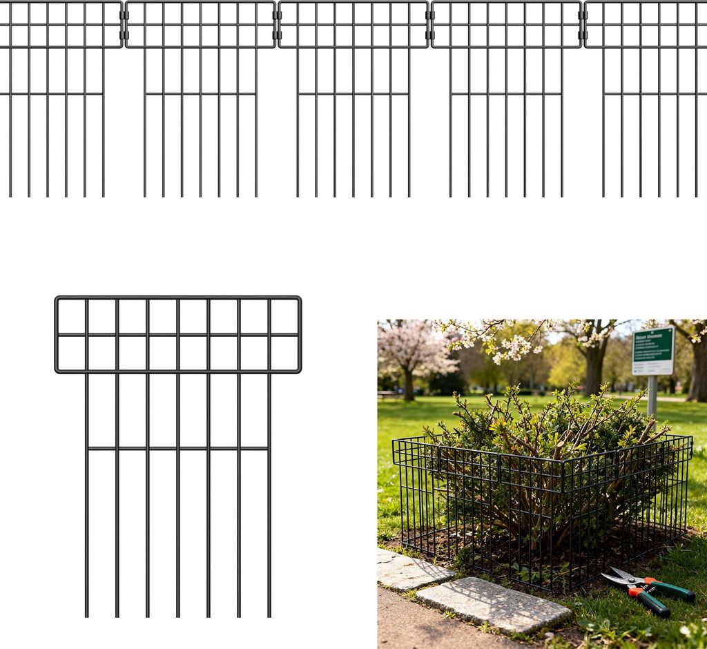 LZQ Teichzaun Gartenzaun Komplettset Metall 25 Produktbild 